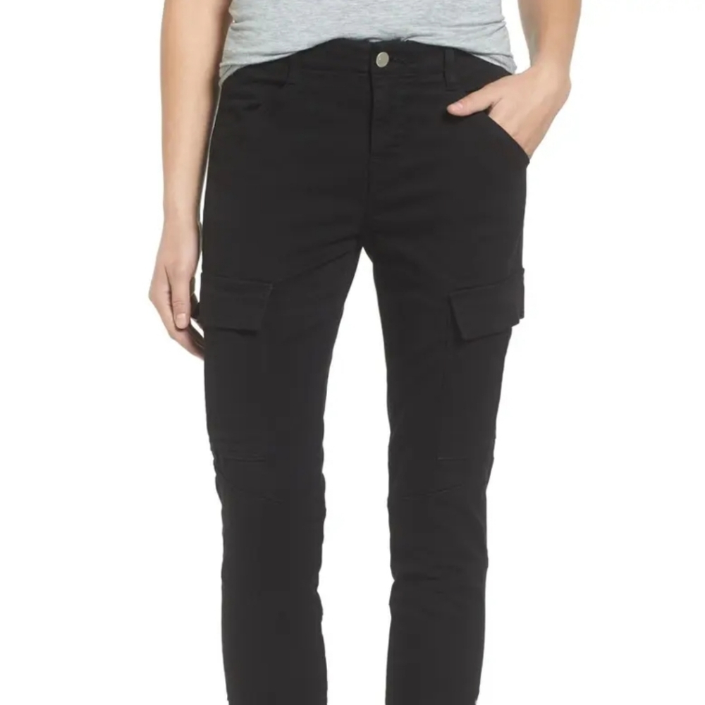J Brand Houlihan Skinny Cargo Pants in Black Onyx